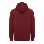 Sudadera unisex con capucha de algodón reciclado 280 g/m2 Iqoniq color burdeos segunda vista