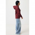 Sudadera unisex con capucha de algodón reciclado 280 g/m2 Iqoniq color burdeos