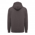 Sudadera unisex con capucha de algodón reciclado 280 g/m2 Iqoniq color plateado mate segunda vista