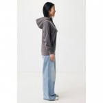 Sudadera unisex con capucha de algodón reciclado 280 g/m2 Iqoniq color plateado mate