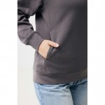 Sudadera unisex con capucha de algodón reciclado 280 g/m2 Iqoniq color plateado mate