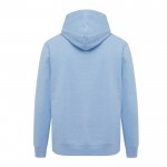 Sudadera unisex con capucha de algodón reciclado 280 g/m2 Iqoniq color azul cian segunda vista