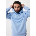 Sudadera unisex con capucha de algodón reciclado 280 g/m2 Iqoniq color azul cian