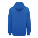 Sudadera unisex con capucha de algodón reciclado 280 g/m2 Iqoniq color azul real segunda vista