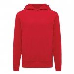 Sudadera unisex con capucha de algodón reciclado 280 g/m2 Iqoniq color rojo