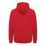 Sudadera unisex con capucha de algodón reciclado 280 g/m2 Iqoniq color rojo segunda vista