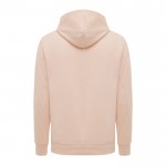 Sudadera unisex con capucha de algodón reciclado 280 g/m2 Iqoniq color rosa pastel segunda vista