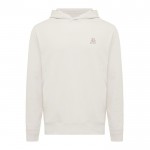 Sudadera unisex con capucha de algodón reciclado 280 g/m2 Iqoniq color blanco roto vista con logo