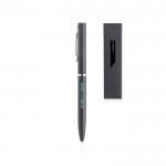 Bolígrafo lujoso de metal en colores mate con funda tinta azul vista principal