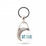 Llavero de metal con forma de gota y papel insertado personalizado vista principal