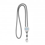 Lanyard promocional moderno tubular de poliéster con mosquetón 3cm vista principal
