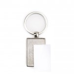 Llavero de metal cuadrado con papel insertable de 2 caras vista principal