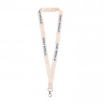 Lanyard clásico en color natural de algodón orgánico 2cm vista principal