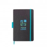 Libreta de cuero sintético con detalles de color A5 hojas a rayas vista principal