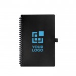 Cuaderno de notas con anillas y portabolígrafos A5 hojas a rayas vista principal