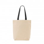 Bolsa de algodón con fuelle inferior y asas de colores 180 g/m2 vista principal