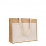 Bolsa de yute y algodón resistente hasta 11kg con bolsillo frontal vista principal