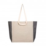 Bolsa de algodón reciclado natural con lateral sombreado 190 g/m2 vista principal