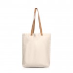 Bolsa de algodón con asas de cuero sintético resistentes 180 g/m2 vista principal