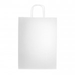 Bolsa de papel kraft para compras alargada con fuelle 90 g/m2 vista de impresión