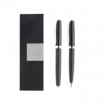 Roller y bolígrafo de metal con caja acolchada tinta negra vista principal
