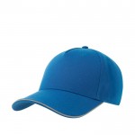 Gorra de poliéster con visera y cierre reflectantes 200 g/m2 color azul real vista de impresión