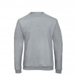 Sudadera de algodón y poliéster con cuello caja 270 g/m2 B&C color gris claro vista de impresión