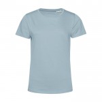 Camiseta de algodón orgánico para mujer manga corta 150 g/m2 B&C color azul grisáceo vista de impresión