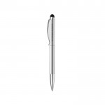 Bolígrafo giratorio de metal con stylus en la parte superior vista principal