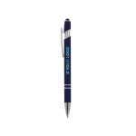 Bolígrafo de aluminio reciclado con puntero y tinta azul vista principal