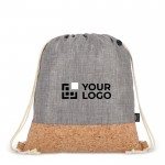 Mochila de cuerdas de RPET con base de corcho y capacidad de 10kg vista principal