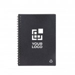 Libreta promocional, espiral ecológica, piel reciclada con papel FSC vista principal