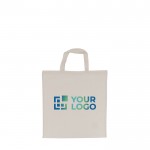 Bolsa de algodón OEKO-TEX con asas cortas 140 g/m2 vista principal