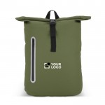 Mochila rolltop de RPET con pequeña cremallera frontal 20L vista principal