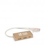 Hub hecho de papel reciclado con 2 entradas USB y uno USB-C vista principal
