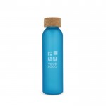 Botella de vidrio reciclado esmerilado con tapón de corcho 500ml vista principal