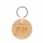 Llavero circular de bambú para personalizar Ø45mm vista principal