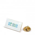 Pin personalizado rectangular de metal dorado 26x14mm vista principal