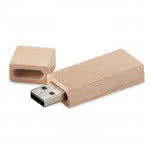 Memoria usb de madera con logo abierta