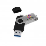USB personalizado 3.0 con conexión tipo C vista cuarta