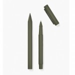 Set de bolígrafos de aluminio reciclado con revestimento de goma color verde