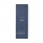 Set de bolígrafos de aluminio reciclado con revestimento de goma color azul marino segunda vista con caja