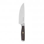 Cuchillo de acero inoxidable reciclado y madera con hoja de 21cm color plateado vista con logo