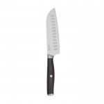 Cuchillo santoku de acero inoxidable reciclado y madera hoja 14cm color plateado