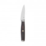 Cuchillo pelador de acero inoxidbale reciclado con hoja 8.5cm color plateado vista con logo