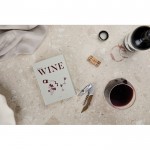 Set de vino con caja de regalo que asemeja un libro clásico color blanco roto