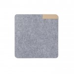 Alfombrilla de fieltro reciclado para ratón con antideslizantes color gris segunda vista