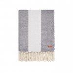 Manta de polilana® suave y cómoda con patrón de rayas clásico color gris