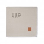 Manta de poliéster reciclado de suavidad excepcional 320 g/m2 color beige vista con logo