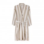 Bata de algodón reciclado estilo hammam con ajuste L/XL 200 g/m2 color beige vista con logo
